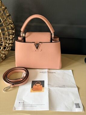 Louis Vuitton Pink Capucines BB Top Handle Satchel
